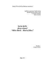 Essays 'Kursa darbs džeza vēsturē "Miles Davis - Kind of Blue"', 1.