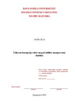 Research Papers 'Ētika un korupcija valsts un pašvaldību amatpersonu darbībā', 1.