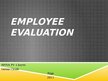 Presentations 'Employee Evaluation', 1.