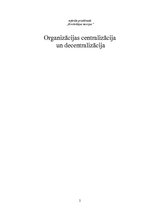 Research Papers 'Organizāciju centralizācija un decentralizācija', 1.