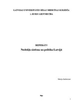 Research Papers 'Nodokļu sistēma un politika Latvijā', 1.