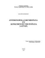 Research Papers 'Antimonopola likumdošana un konkurences veicināšana Latvijā', 1.