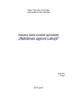Research Papers 'Reklāmas apjomi Latvijā', 1.
