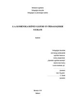 Research Papers 'J.A.Komenska dzīves gājums un pedagoģiskie uzskati', 1.