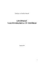 Research Papers 'Livonijas valsts iekārta un tiesības', 1.