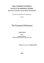 Research Papers 'The European Parliament', 1.