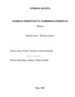 Research Papers 'Fiziskas personas un juridiskas personas', 1.