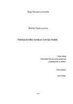 Research Papers 'Patēriņa kredīta izmaksas Latvijas bankās', 2.