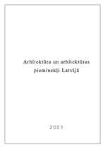 Research Papers 'Arhitektūra un arhitektūras pieminekļi Latvijā', 1.