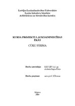 Research Papers 'Kursa projekts lauksaimniecībasēkās - cūku ferma', 1.