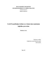 Term Papers 'Covid 19 pandēmijas ietekme uz e-komercijas uzņēmumu loģistikas procesiem', 1.