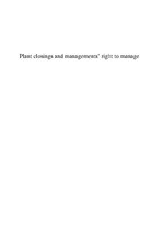 Research Papers 'Plant Closings and Managers. Right to Manage', 1.