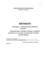 Research Papers 'Starptautiskās drošības sistēmas starpkaru periodā un ar Latvijas starptautisko ', 1.