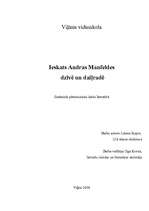 Research Papers 'Ieskats Andras Manfeldes dzīvē un daiļradē', 1.