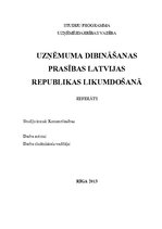 Research Papers 'Uzņēmuma dibināšanas prasības Latvijas Republikas likumdošanā', 1.