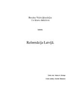 Research Papers 'Reformācija Latvijā', 1.