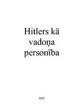 Essays 'Hitlers kā vadoņa personība', 1.