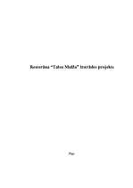Research Papers 'Restorāna “Talsu Muiža” izstrādes projekts', 1.