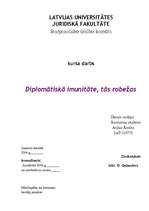 Research Papers 'Diplomātiskā imunitāte, tās robežas', 1.