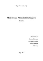 Research Papers 'Referāts par Maķedonijas Aleksandru', 1.
