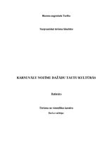 Research Papers 'Karnevālu nozīme dažādu tautu kultūrās', 1.