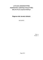 Research Papers 'Raganas tēls latviešu folklorā', 1.
