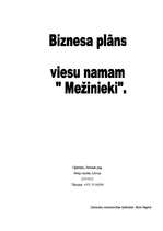 Business Plans 'Viesu nama biznesa plāns', 1.