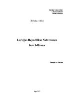 Research Papers 'Latvijas Republikas Satversmes izstrādāšana', 1.
