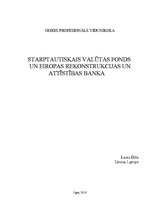 Research Papers 'Starptautiskais valūtas fonds un Eiropas Rekonstrukcijas un attīstības banka', 1.