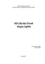 Research Papers 'SIA "Kesko Food" tirgus izpēte', 1.