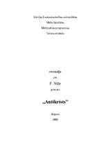 Essays 'Recenzija par F.Nīčes grāmatu "Antikrists"', 1.