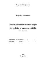 Research Papers 'Nacionālās skolas iezīmes Rīgas jūgendstila ornamentu estētikā', 1.