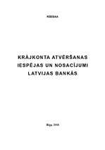 Research Papers 'Krājkonta atvēršanas iespējas un nosacījumi Latvijas bankās', 1.