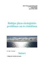Research Papers 'Baltijas jūras ekoloģiskās problēmas un to risināšana', 1.