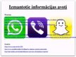 Presentations 'Komunikāciju platformu viedtālrunī salīdzinājums: WhatsApp, Viber, Snapchat', 18.