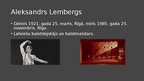 Presentations 'Baletmeistars Aleksandrs Lembergs un Latvijas balets', 2.