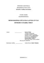 Research Papers 'Demogrāfiskā situācija Latvijā un tās ietekme uz darba tirgu', 1.