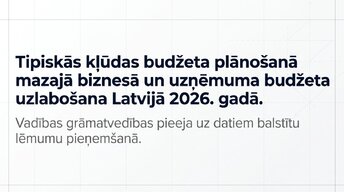 Presentations 'Kļūdas budžeta plānošanā mazajā biznesā un uzņēmuma budžeta uzlabošana', 1.