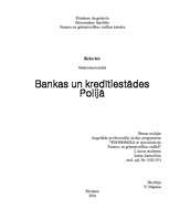 Research Papers 'Bankas un kredītiestādes Polijā', 1.