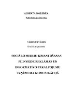 Term Papers 'Sociālo mediju izmantošanas pilnveide reklāmas un informatīvo pakalpojumu uzņēmu', 1.