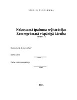 Research Papers 'Nekustamā īpašuma reģistrācijas Zemesgrāmatā vispārīgā kārtība', 1.