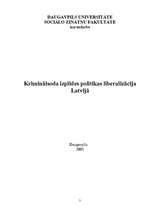 Research Papers 'Kriminālsoda izpildes politikas liberalizācija Latvijā', 1.