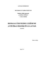 Research Papers 'Biomasas pārstrādes uzņēmumu attīstības perspektīvas Latvijā', 1.