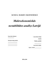 Research Papers 'Makroekonomiskās nestabilitātes analīze Latvijā', 1.