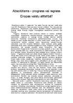 Essays 'Absolūtisms - progress vai regress Eiropas valstu attīstībā?', 1.