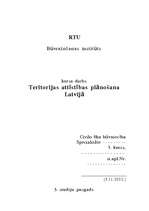 Research Papers 'Teritoriālā un attīstības plānošana Latvijā', 1.