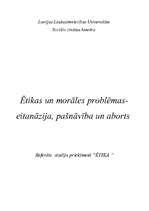 Research Papers 'Ētikas un morāles problēmas - eitanāzija, pašnāvība un aborts', 1.