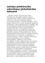 Essays 'Latvijas priekšrocību uzturēšana globalizācijas laikmetā', 1.