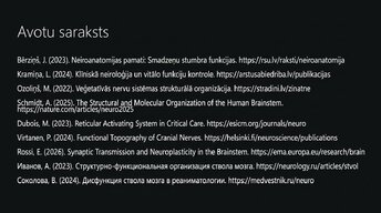Presentations 'Smadzeņu stumbrs un nervu sistēmas organizācija', 14.