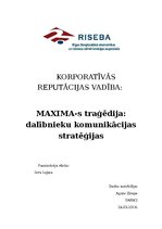Research Papers 'Uzņēmuma "Maxima" traģēdija: dalībnieku komunikācijas stratēģijas', 1.